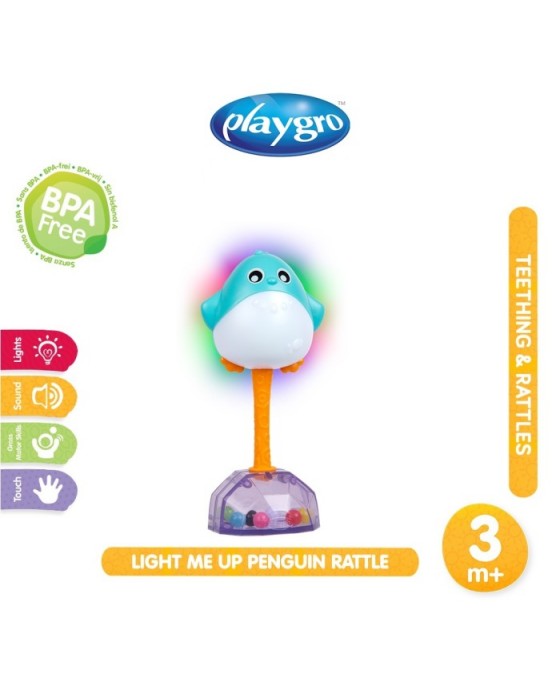 PLAYGRO 125868 LIGHT ME UP PENGUIN RATTLE