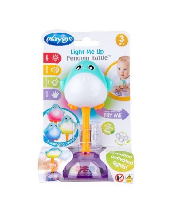 PLAYGRO 125868 LIGHT ME UP PENGUIN RATTLE