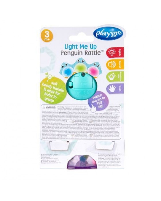 PLAYGRO 125868 LIGHT ME UP PENGUIN RATTLE