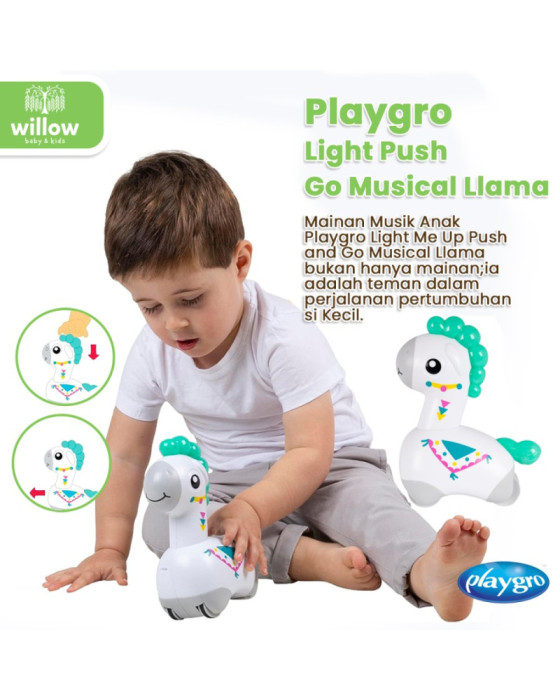 Playgro Light Push Go Musical Llama Mainan Musikal