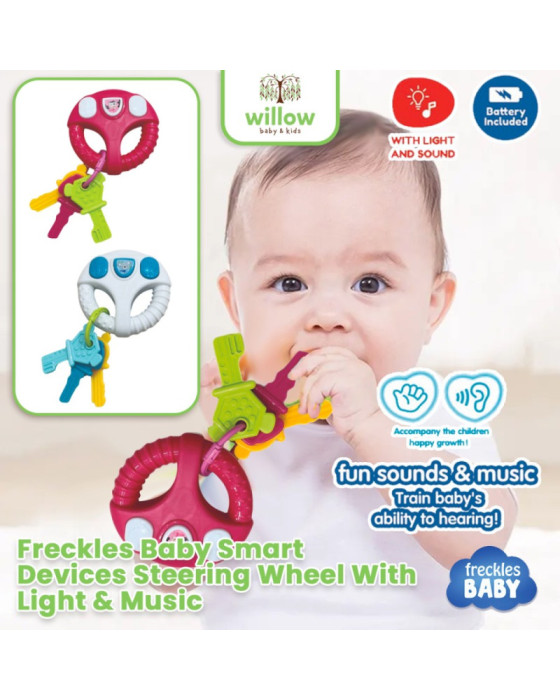 Freckles Baby Smart Devices Steering Wheel With Light And Music Mainan Bayi