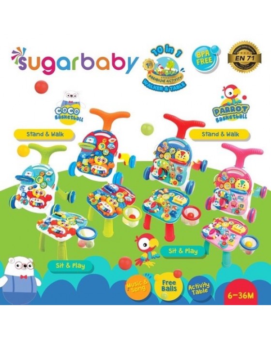 SUGAR BABY PREMIUM ACTIVITY WALKER AND TABLE 10 IN 1