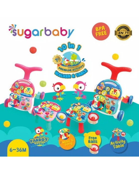 SUGAR BABY PREMIUM ACTIVITY WALKER AND TABLE 10 IN 1