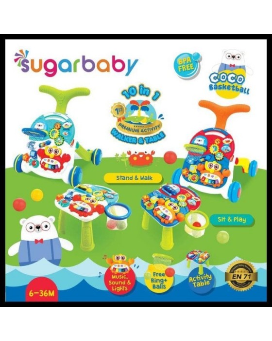 SUGAR BABY PREMIUM ACTIVITY WALKER AND TABLE 10 IN 1