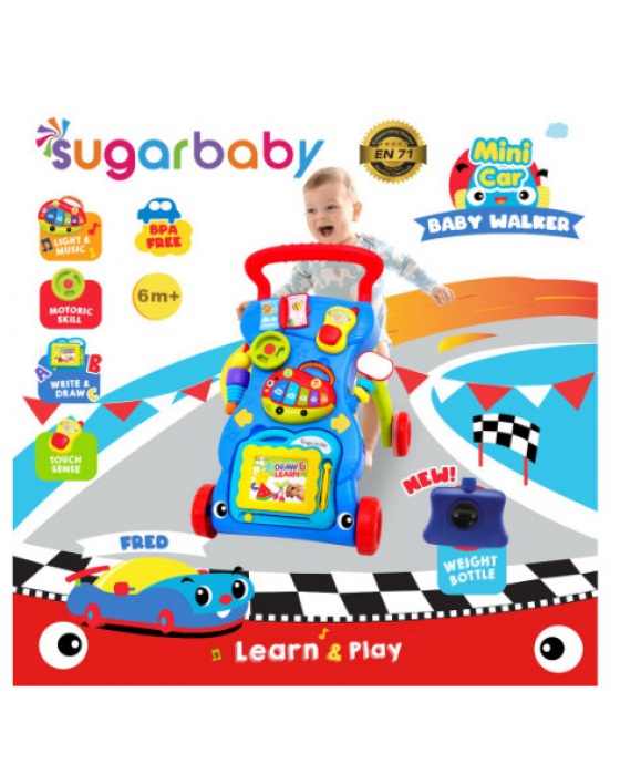 SUGAR BABY MINI CAR BABY WALKER - PINK