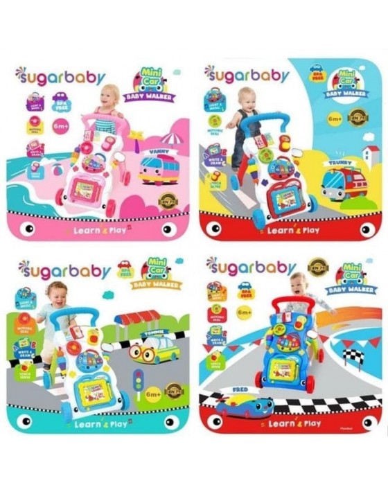 SUGAR BABY MINI CAR BABY WALKER - RED BLUE