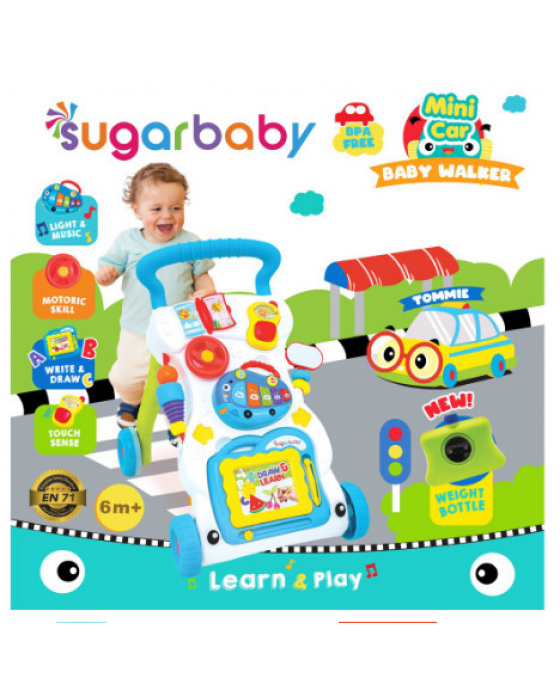 SUGAR BABY MINI CAR BABY WALKER - RED BLUE