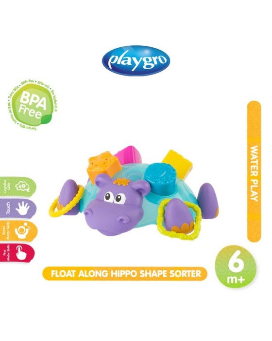 PLAYGRO 128779 FLOAT ALONG HIPPO SHAPE SORTER