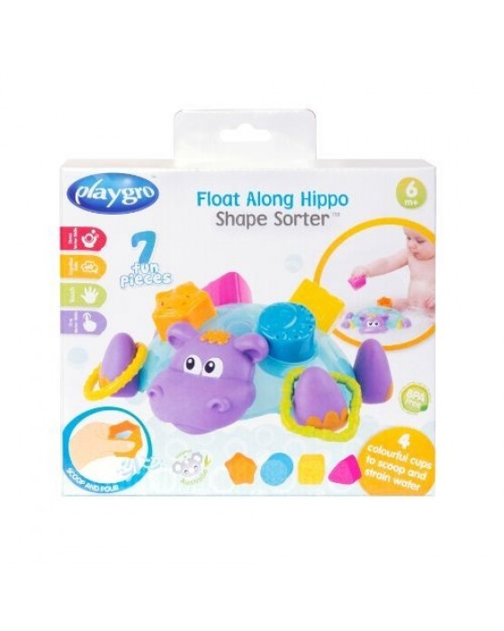 PLAYGRO 128779 FLOAT ALONG HIPPO SHAPE SORTER