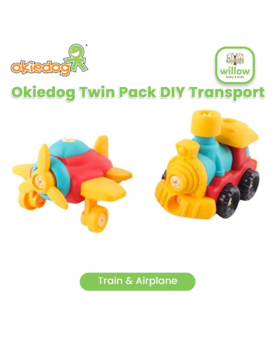 Okiedog Twin Pack Diy Transport Simulasi Mobil truck Mainan Anak