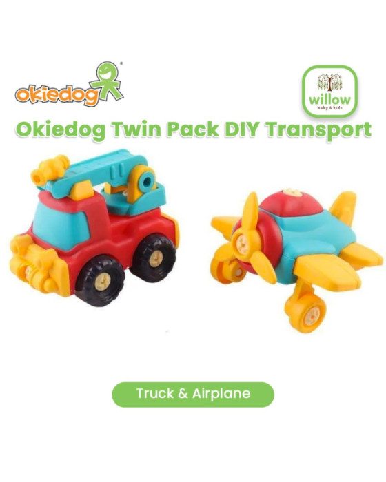 Okiedog Twin Pack Diy Transport Simulasi Mobil truck Mainan Anak