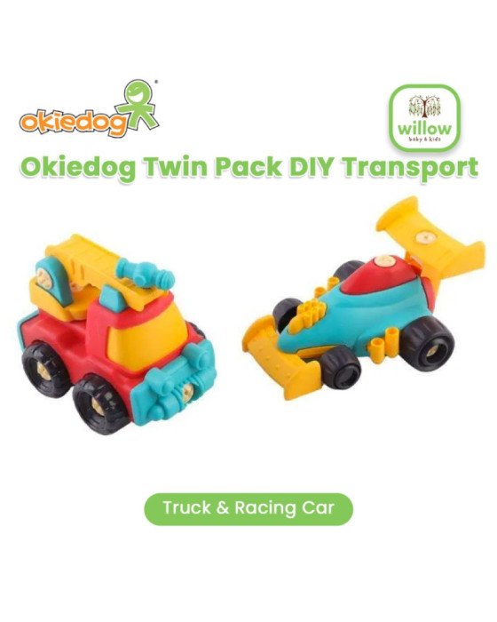 Okiedog Twin Pack Diy Transport Simulasi Mobil truck Mainan Anak