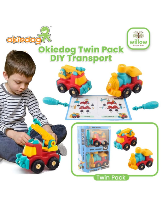 Okiedog Twin Pack Diy Transport Simulasi Mobil truck Mainan Anak