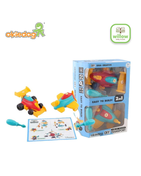 Okiedog Twin Pack Diy Transport Simulasi Mobil truck Mainan Anak