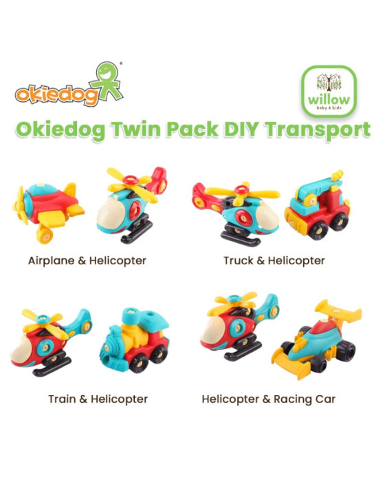 Okiedog Twin Pack Diy Transport Simulasi Mobil truck Mainan Anak