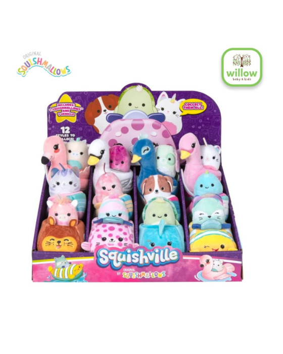 Squishmallows Squishville Mini Plush Vehicle Mainan Anak