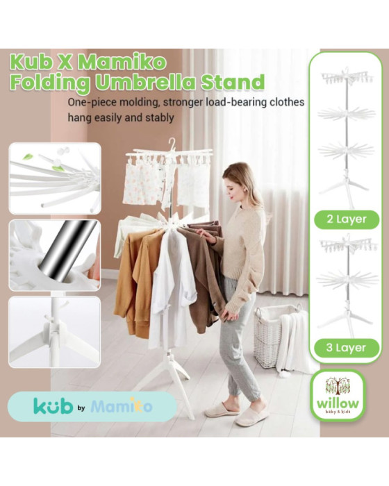 Kub X Mamiko Folding Umbrella Stand Gantungan Pakaian