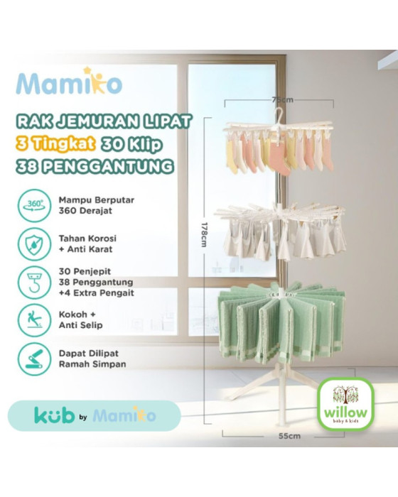 Kub X Mamiko Folding Umbrella Stand Gantungan Pakaian