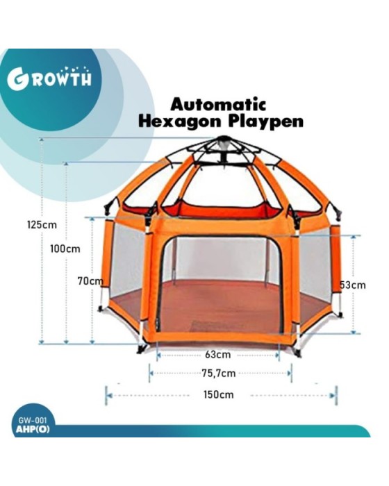 GROWTH AUTO HEXAGON PLAYPEN