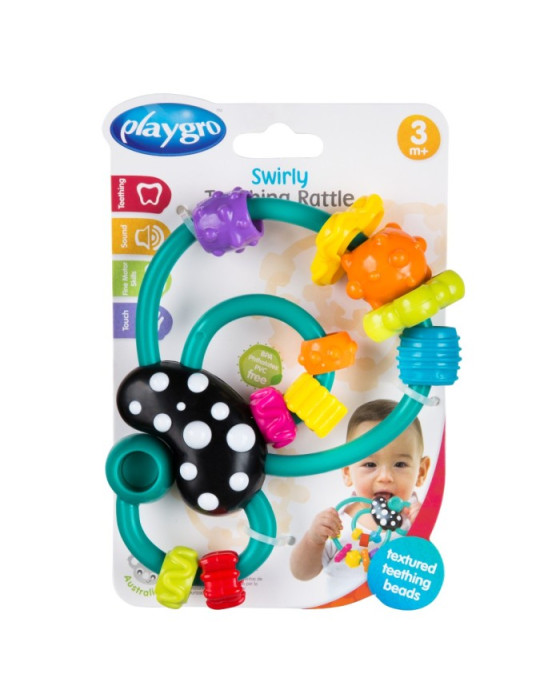 PLAYGRO 124838 SWIRLY TEETHING RATTLE