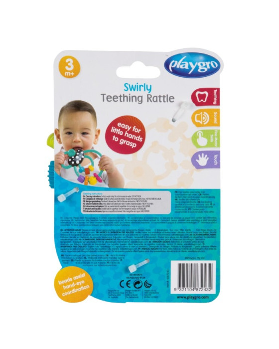 PLAYGRO 124838 SWIRLY TEETHING RATTLE