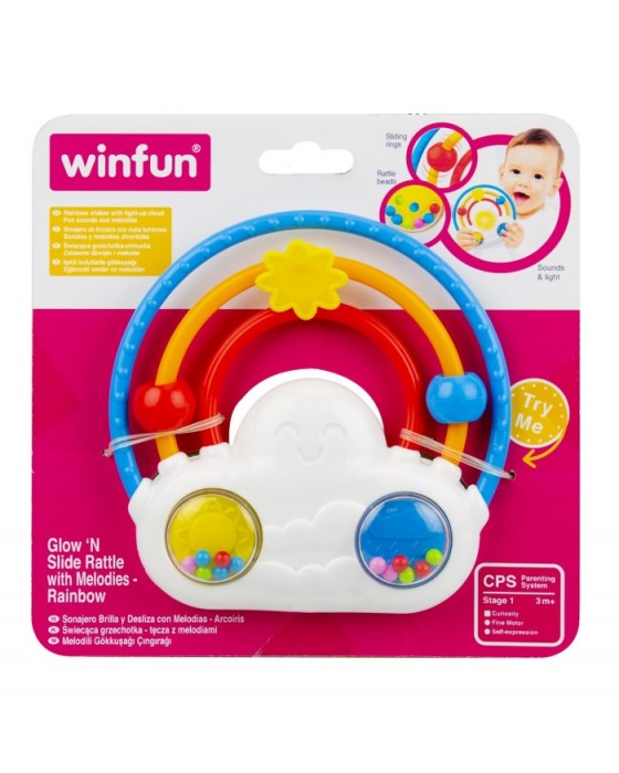 WINFUN GLOW 'N SLIDE RATTLE WITH MELODIES - RAINBOW 