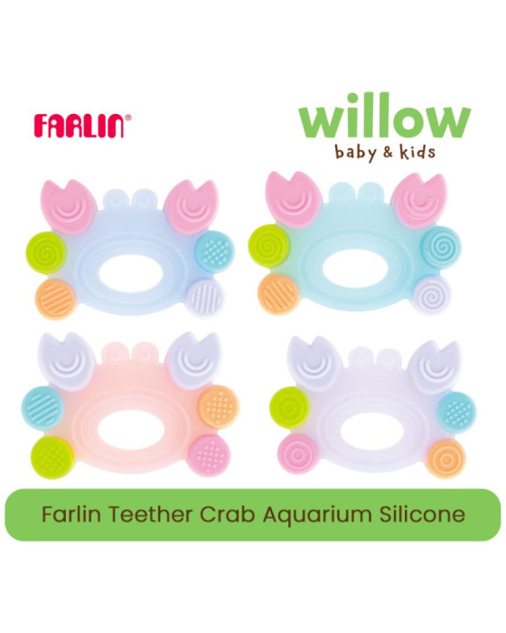 Farlin Teether Crab Aquarium Silicone Mainan Gigi Bayi