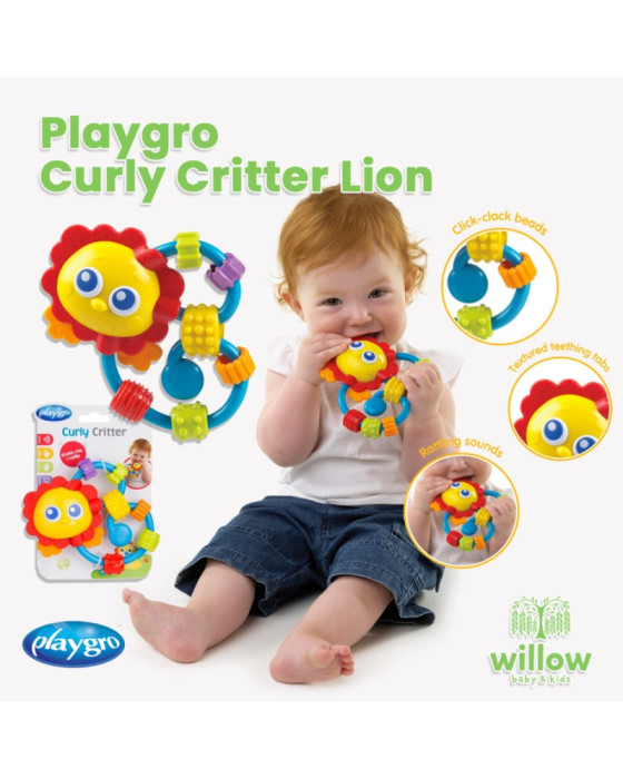 Playgro Curly Critter Lion Mainan Gigi Bayi