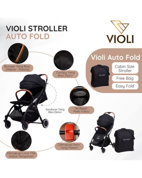 VIOLI AUTO FOLD STROLLER - GREY