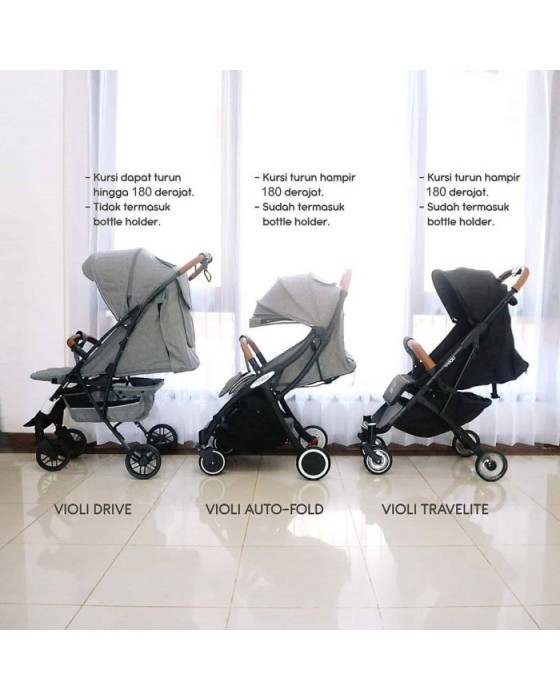 VIOLI AUTO FOLD STROLLER - GREY