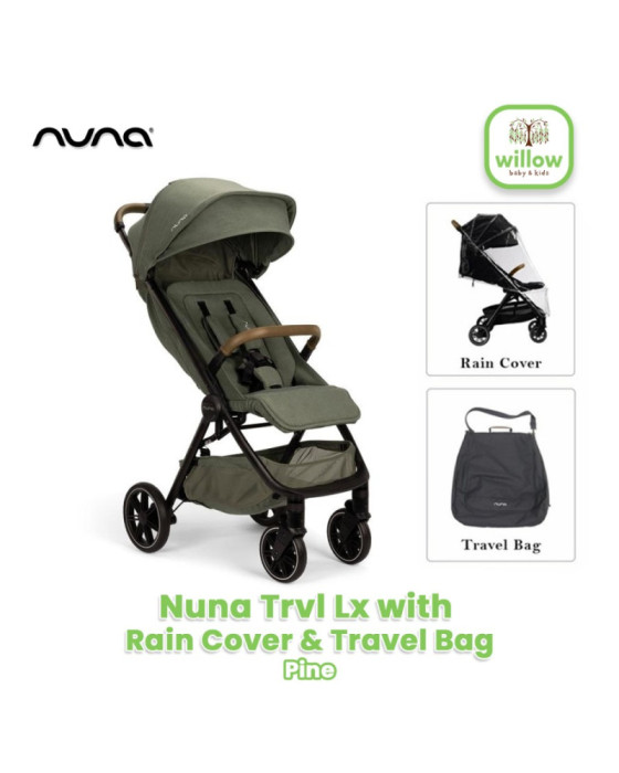 Nuna TRVL LX with Rain Coat & Transport Bag Stroller Bayi