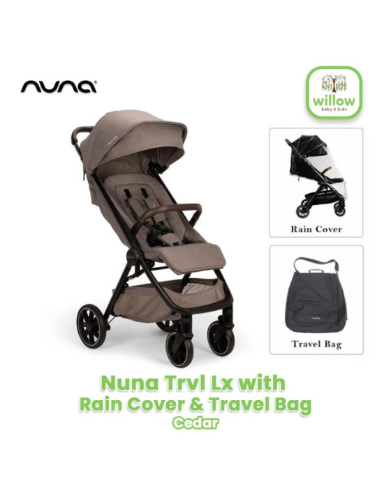 Nuna TRVL LX with Rain Coat & Transport Bag Stroller Bayi