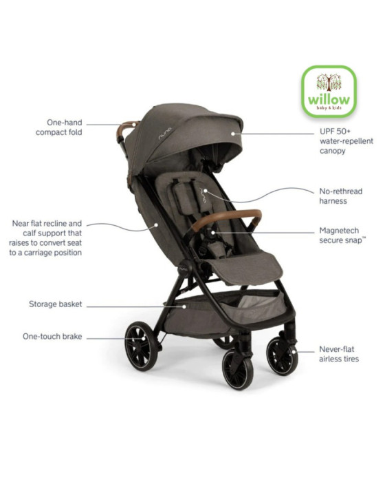 Nuna TRVL LX with Rain Coat & Transport Bag Stroller Bayi