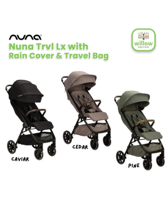 Nuna TRVL LX with Rain Coat & Transport Bag Stroller Bayi