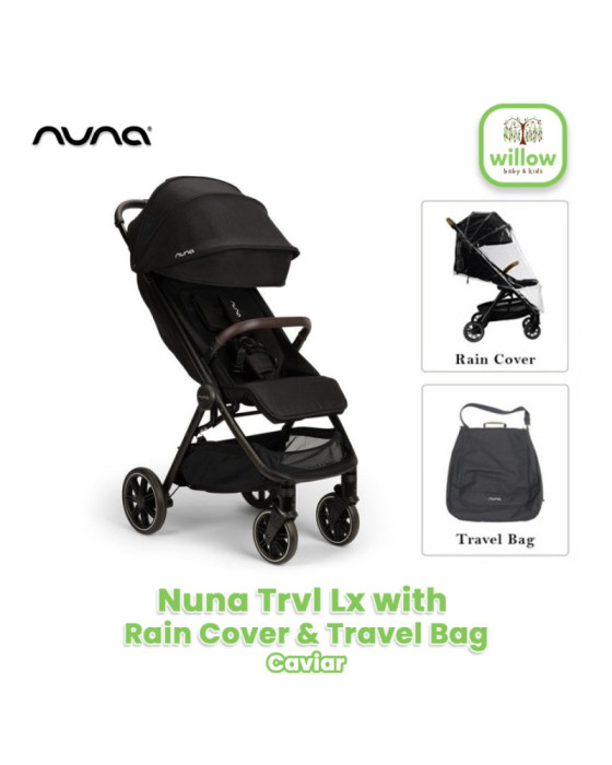 Nuna TRVL LX with Rain Coat & Transport Bag Stroller Bayi