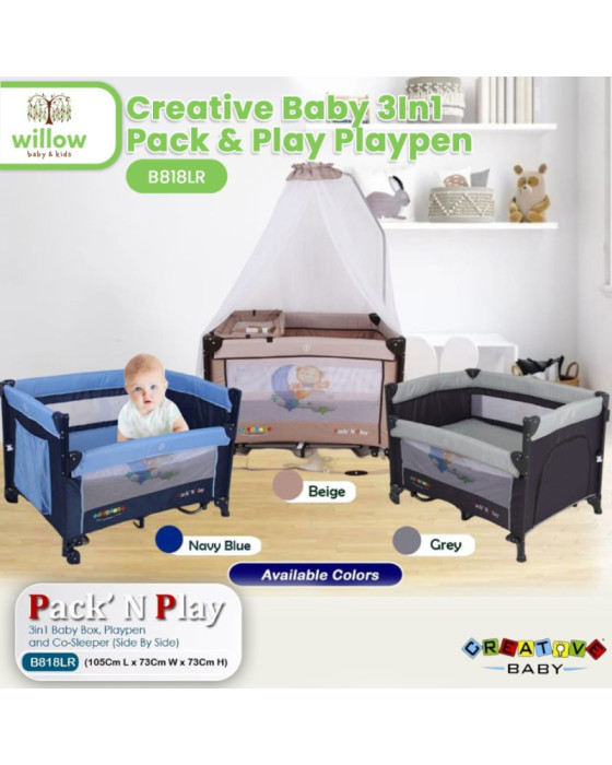 Creative Baby 3In1 Pack & Play Playpen Box Tidur Bayi