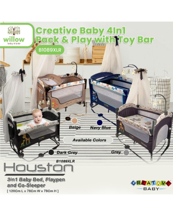 Creative Baby 4In1 Pack N Play with Toy Bar Box Tidur Bayi