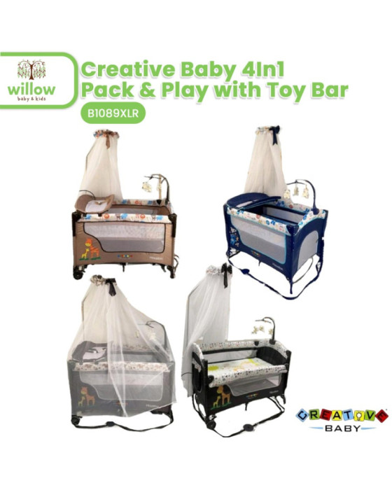 Creative Baby 4In1 Pack N Play with Toy Bar Box Tidur Bayi