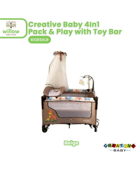 Creative Baby 4In1 Pack N Play with Toy Bar Box Tidur Bayi