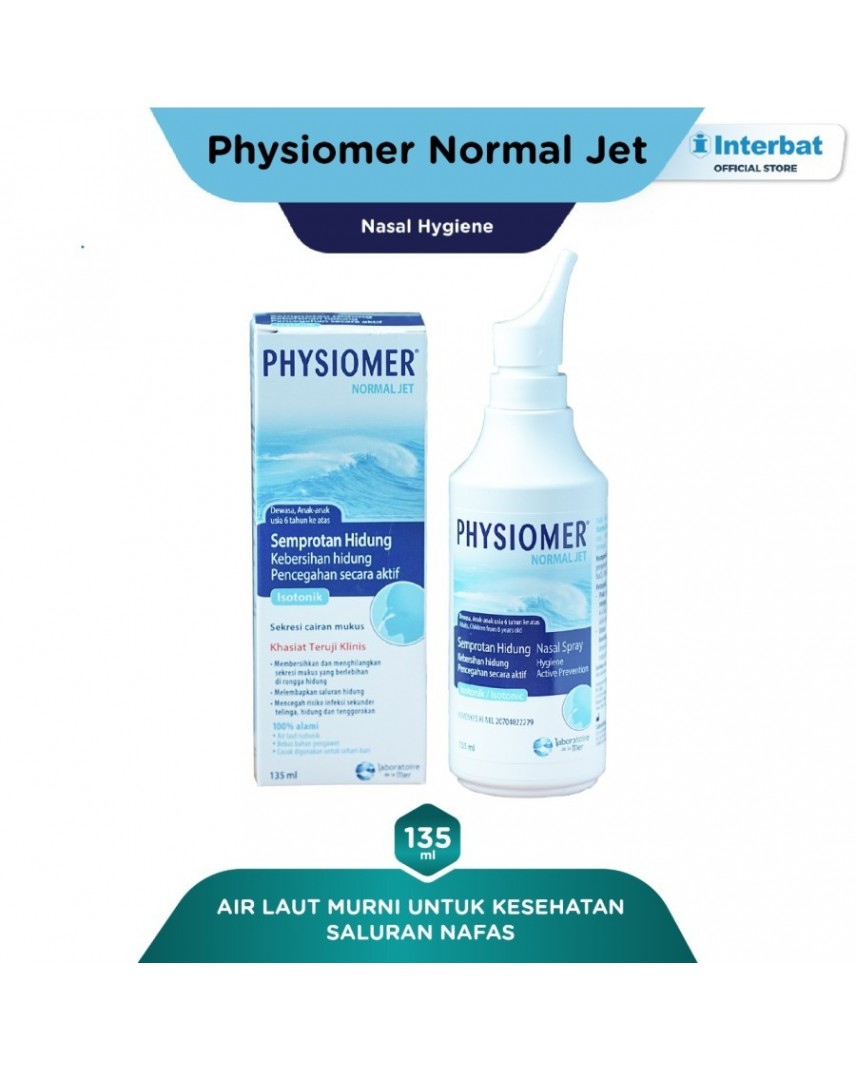 Physiomer Normal Jet Nasal Spray 135 ml - Kegunaan, Efek Samping, Dosis dan  Aturan Pakai - Halodoc