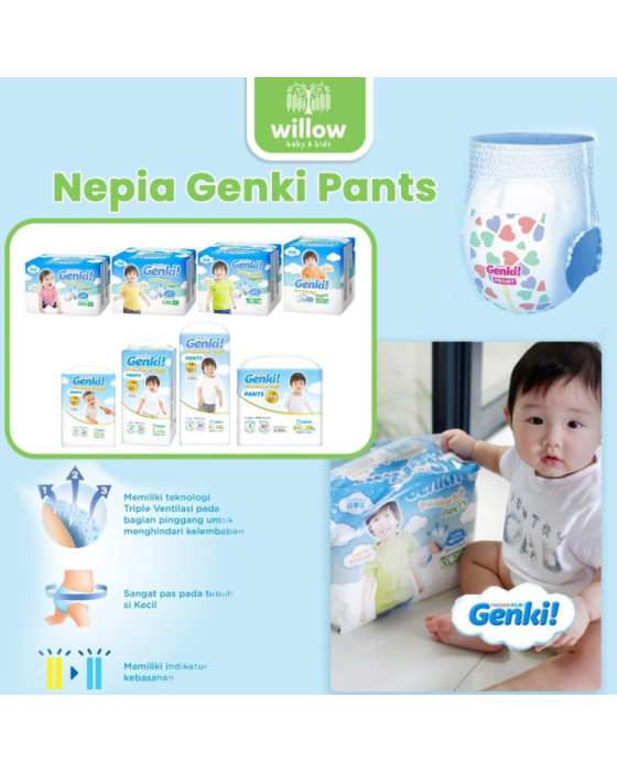 Nepia Genki Pants Popok Sekali Pakai M-58