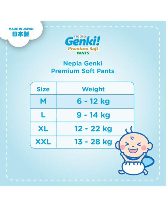 Nepia Genki Pants Popok Sekali Pakai M-58