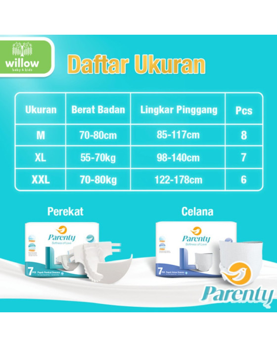 Parenty Adult Pants Soft Diaper Dewasa