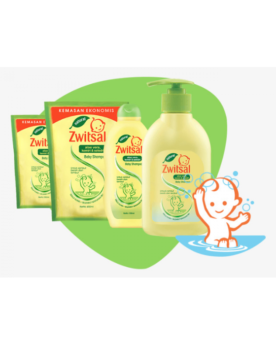 ZWITSAL BABY SHAMPOO NATURAL ALOEVERA KEMIRI SELEDRI - 100ML