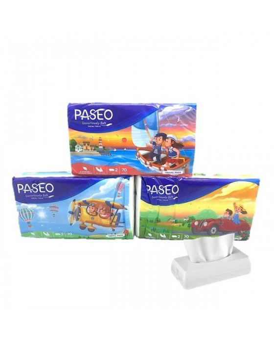 PASEO CHAR FACE TRAVEL PACK TISSUE - 70S