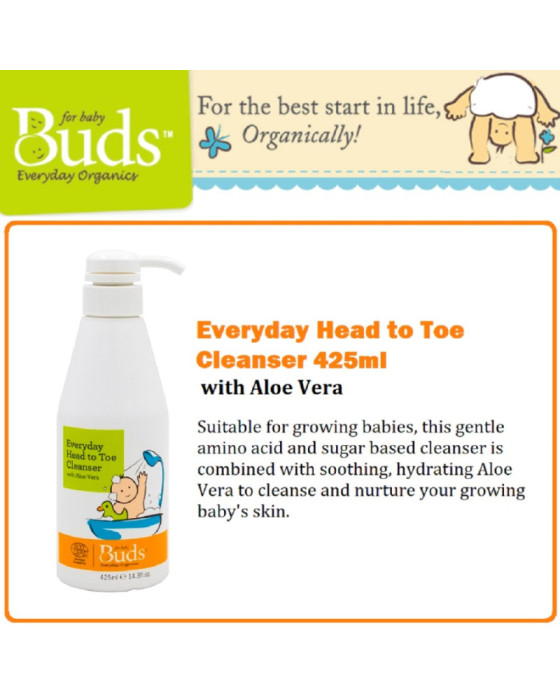 Shampoo & Sabun Bayi - Buds Organics Everyday Head To Toe Cleanser