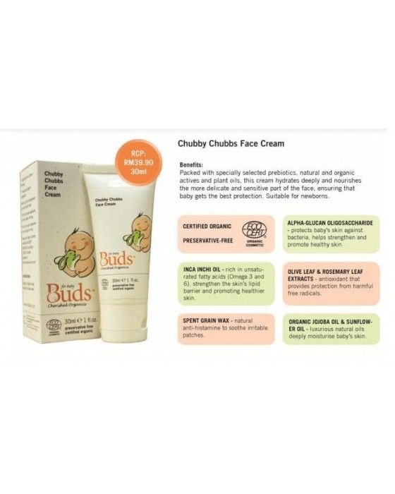 BUDS ORGANICS CHUBBY CHUBBS BABY FACE CREAM