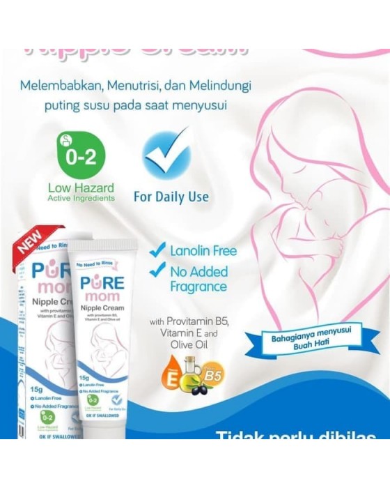 PUREBABY PURE MOM NIPPLE CREAM 15GR