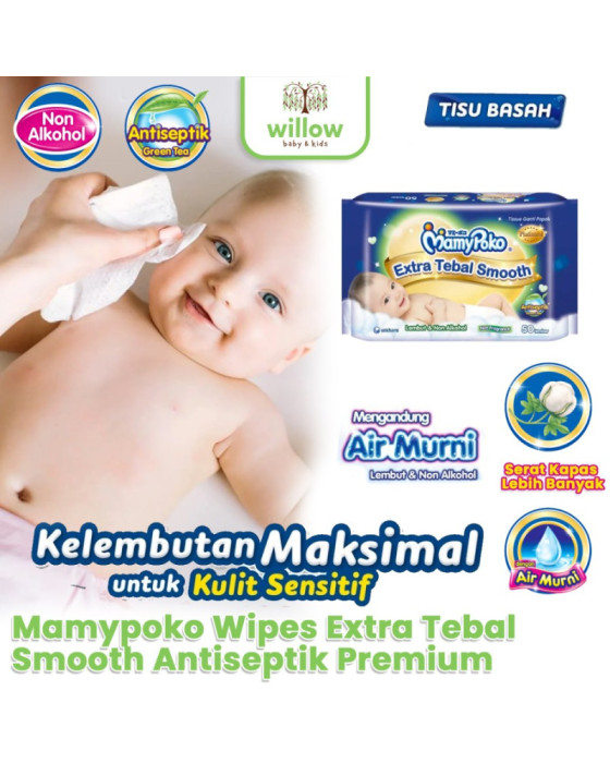 Mamypoko Wipes Extra Tebal Smooth Antiseptik Tissue Bayi Premium