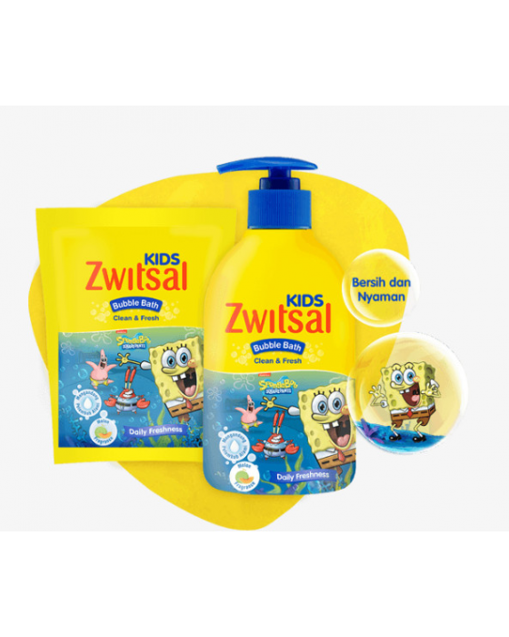 ZWITSAL KIDS BUBBLE BATH CLEAN AND FRESH 280ML PUMP